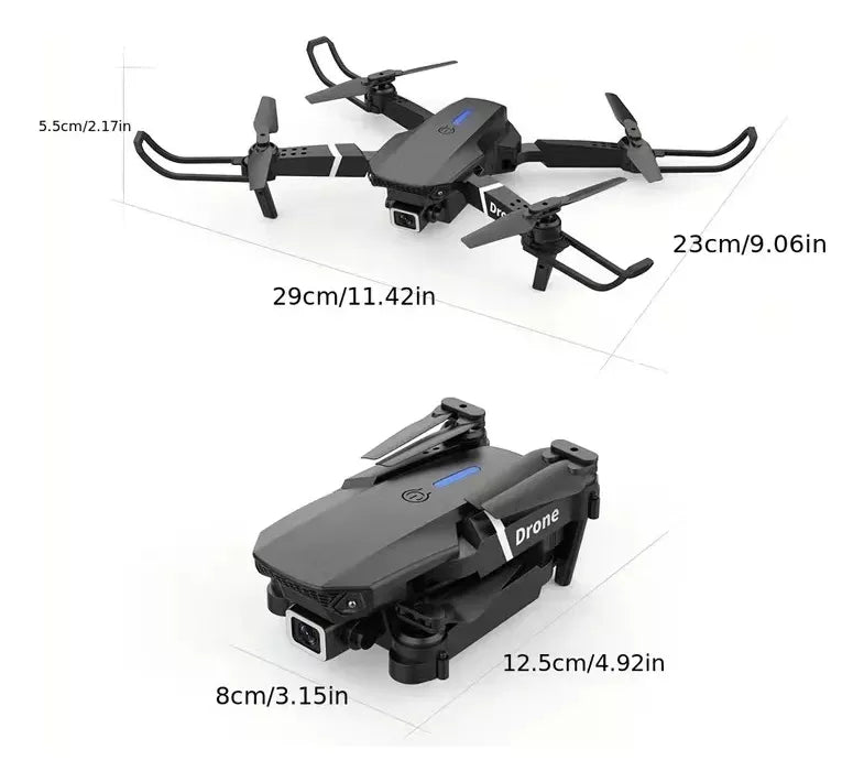 Dron con cámara y conexión wifi / E88 AeroView 📸✨